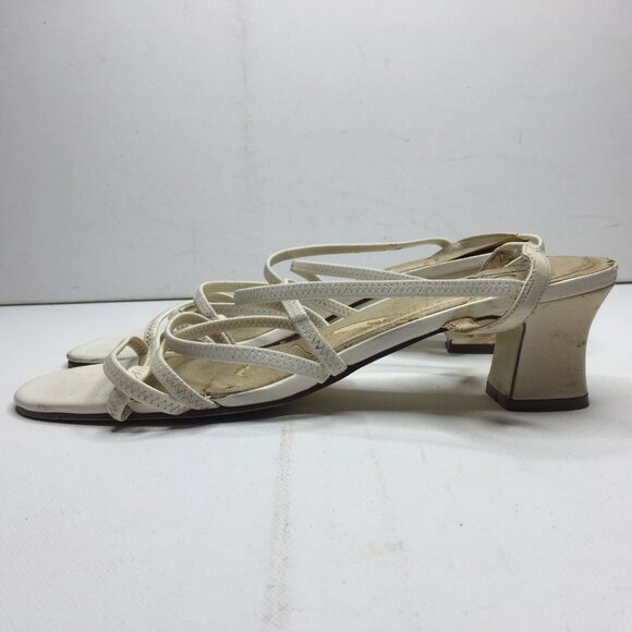 Lifestride Womens White Slingback Strap Block Heel Sandal 95117-0 Formal 10M - Picture 5 of 8
